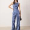 Abercrombie & Fitch Sleeveless Sculpt High Neck Jumpsuit In Blue For Women -Abercro Clothing Shop 207871638 1 blue