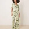 Abercrombie & Fitch Drawstring Pyjama Trousers In Green Floral Co-ord For Women -Abercro Clothing Shop 207871742 1 greenfloral