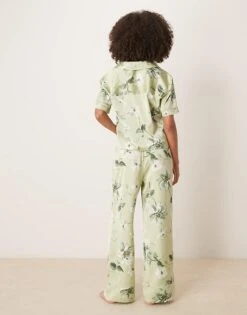 Abercrombie & Fitch Drawstring Pyjama Trousers In Green Floral Co-ord For Women -Abercro Clothing Shop 207871742 3