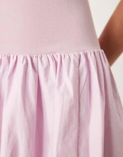 Abercrombie & Fitch Drop Waist Bubble Midi Dress In Pink For Women -Abercro Clothing Shop 207871809 3