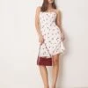 Abercrombie & Fitch Cami Strap Slip Knee Length Dress In Red Cherry Print For Women