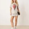 Abercrombie & Fitch Short Sleeve Skimming Embellished Strawberry T-shirt In Beige For Women -Abercro Clothing Shop 207871877 1 beige