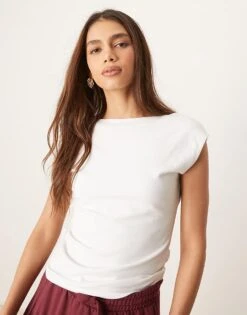 Abercrombie & Fitch Seamless Scoop Back Top In White For Women -Abercro Clothing Shop 207873621 1 white 1