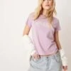 Abercrombie & Fitch Logo Graphic T-shirt In Purple For Women Pink -Abercro Clothing Shop 207873721 1 pink