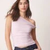 Abercrombie & Fitch Off The Shoulder Modal Twist Asymetric Top In Lilac For Women -Abercro Clothing Shop 207873744 1 lilac