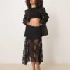 Abercrombie & Fitch Lace Detail Flowy Maxi Skirt In Black For Women -Abercro Clothing Shop 207873777 1 black
