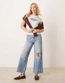 Abercrombie & Fitch Logo Graphic T-shirt In White For Women -Abercro Clothing Shop 207873936 3