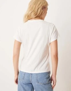 Abercrombie & Fitch Logo Graphic T-shirt In White For Women -Abercro Clothing Shop 207873936 4