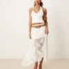 Abercrombie & Fitch Lace Detail Flowy Maxi Skirt In White For Women -Abercro Clothing Shop 207873958 1 white