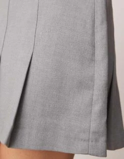 Abercrombie & Fitch High Rise Pleated Mini Skort In Grey For Women -Abercro Clothing Shop 207873959 5