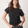 Abercrombie & Fitch Short Sleeve Relaxed T-shirt In Black For Women -Abercro Clothing Shop 207873993 1 black