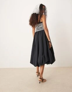 Abercrombie & Fitch High Rise Bubble Maxi Skirt In Black For Women -Abercro Clothing Shop 207874067 3