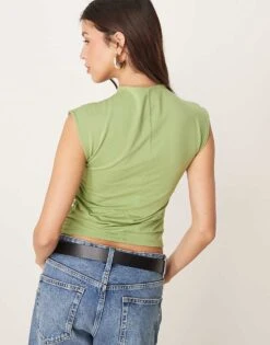 Abercrombie & Fitch Sleeveless Mock Neck Top In Green For Women -Abercro Clothing Shop 207874249 4