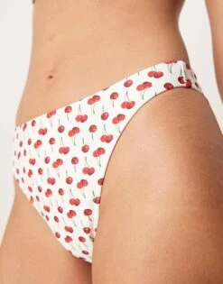 Abercrombie & Fitch Mid Rise Bikini Bottom Co-ord In Cherry Print For Women Multi -Abercro Clothing Shop 207874305 3
