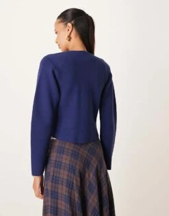 Abercrombie & Fitch Button Through Cardigan In Navy For Women -Abercro Clothing Shop 207884044 4