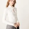 Abercrombie & Fitch Twist Front Detail Top In Cream For Women -Abercro Clothing Shop 207884061 1 cream