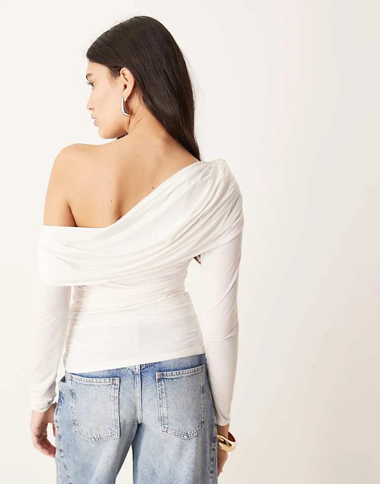 Abercrombie & Fitch Sheer Fold Over Top In White For Women 5 Abercrombie & Fitch Sheer Fold Over Top In White For Women - Image 3