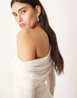 Abercrombie & Fitch Sheer Fold Over Top In White For Women 10 Abercrombie & Fitch Sheer Fold Over Top In White For Women -Abercro Clothing Shop 207915418 4