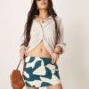 Abercrombie & Fitch Draped Linen Skort In Abstract Print For Women -Abercro Clothing Shop 207915421 1 abstractprint