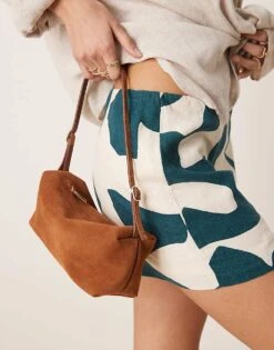 Abercrombie & Fitch Draped Linen Skort In Abstract Print For Women -Abercro Clothing Shop 207915421 3