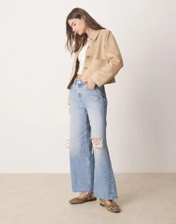 Abercrombie & Fitch Suede Cropped Jacket In Black For Women