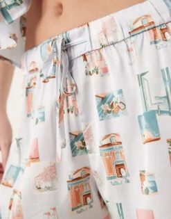 Abercrombie & Fitch Nightwear Short Co-ord In Postcard Print For Women Post Card Print -Abercro Clothing Shop 207915469 4