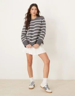 Abercrombie & Fitch Knitted Jumper In Navy For Women Navy Blazer