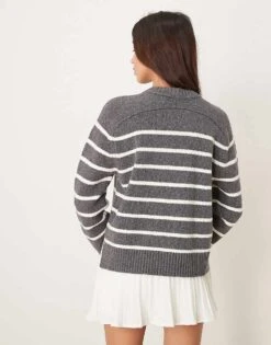 Abercrombie & Fitch Knitted Jumper In Navy For Women Navy Blazer -Abercro Clothing Shop 207915515 4