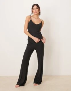 Abercrombie & Fitch Nightwear Pointelle Cami Top Co-ord In Black For Women -Abercro Clothing Shop 207915556 3