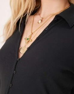 Abercrombie & Fitch Button Through Top With Collar In Black For Women -Abercro Clothing Shop 207915565 3