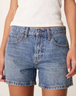 Abercrombie & Fitch Baggy Short In Medium Wash For Women -Abercro Clothing Shop 207915647 5