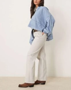 Abercrombie & Fitch Low Rise Baggy Fit Jean In Beige For Women -Abercro Clothing Shop 207915661 3