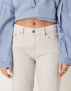 Abercrombie & Fitch Low Rise Baggy Fit Jean In Beige For Women -Abercro Clothing Shop 207915661 5