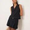 Abercrombie & Fitch Zip Detail Waistcoat In Dark Black For Women -Abercro Clothing Shop 207915664 1 black