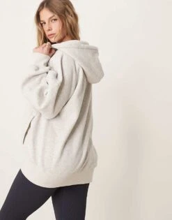 Abercrombie & Fitch Zip Through Hoodie In Grey For Women Beige -Abercro Clothing Shop 207915665 3