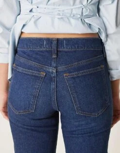 Abercrombie & Fitch Mid Rise Straight Jean In Dark Wash For Women Medium Wash -Abercro Clothing Shop 207915750 4