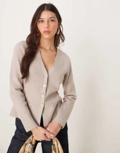 Abercrombie & Fitch Longline Cardi In Grey For Women -Abercro Clothing Shop 207915763 1 grey 1