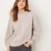 Abercrombie & Fitch Long Sleeve Top In Taupe For Women