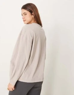 Abercrombie & Fitch Long Sleeve Top In Taupe For Women -Abercro Clothing Shop 207915832 3