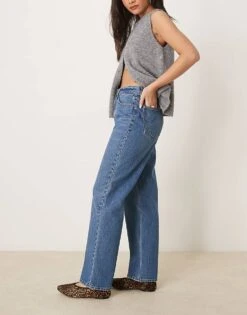 Abercrombie & Fitch Mid Rise Slouchy Fit Jean In Dark Wash For Women -Abercro Clothing Shop 207915851 3