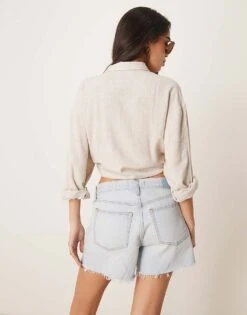 Abercrombie & Fitch Baggy Short In Light Blue For Women -Abercro Clothing Shop 207915870 4