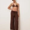 Abercrombie & Fitch Swim Sheer Knitted Trouser In Brown For Women -Abercro Clothing Shop 207915872 1 brown