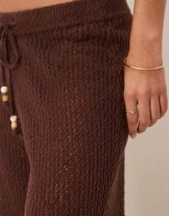 Abercrombie & Fitch Swim Sheer Knitted Trouser In Brown For Women -Abercro Clothing Shop 207915872 4