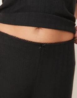 Abercrombie & Fitch Nightwear Pointelle Trouser Co-ord In Black For Women -Abercro Clothing Shop 207915929 4