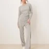 Abercrombie & Fitch Nightwear Pointelle Trouser Co-ord In Light Grey For Women