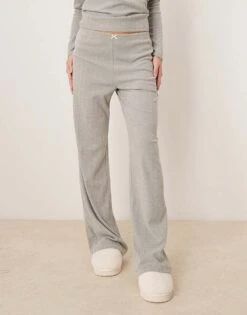 Abercrombie & Fitch Nightwear Pointelle Trouser Co-ord In Light Grey For Women -Abercro Clothing Shop 207916036 3
