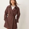 Abercrombie & Fitch Short Trench Coat In Brown For Women Light Grey -Abercro Clothing Shop 207916037 1 lightgrey