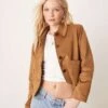 Abercrombie & Fitch Suede Jacket In Tan For Women -Abercro Clothing Shop 207916073 1 tan
