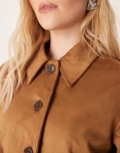 Abercrombie & Fitch Suede Jacket In Tan For Women -Abercro Clothing Shop 207916073 4
