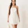 Abercrombie & Fitch Square Neck Bust Detail Structured Mini Dress In White For Women -Abercro Clothing Shop 207916084 1 white